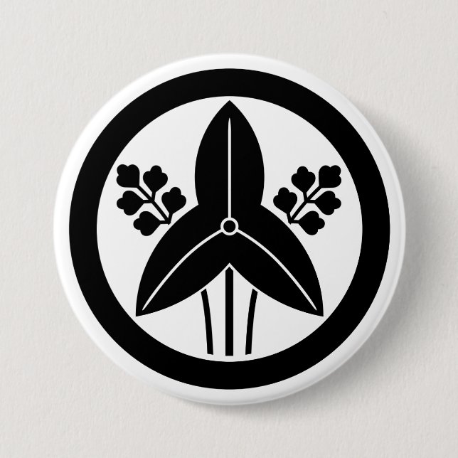 Chapa Redonda De 7 Cm [Family Crests] Threeleaf arrowhead with round (Anverso)