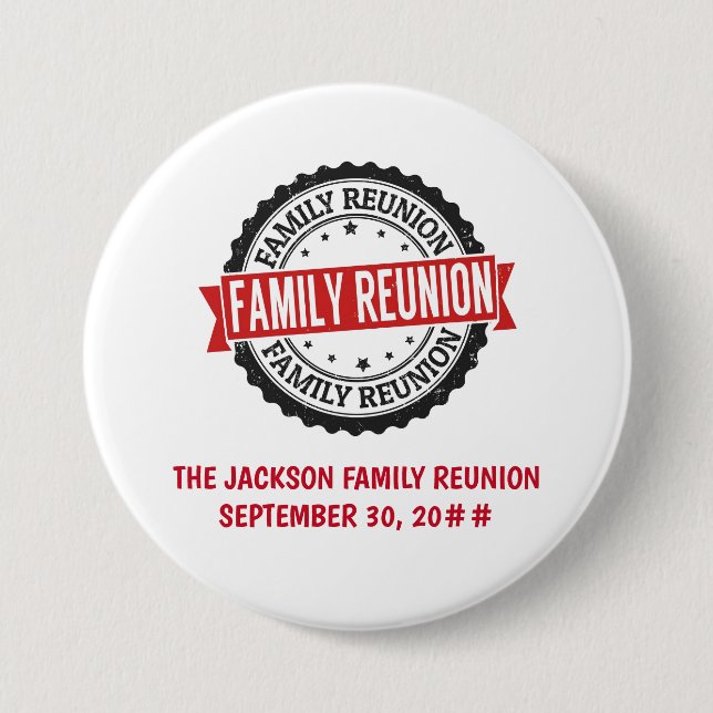 Chapa Redonda De 7 Cm Family reunion logo black red (Anverso)