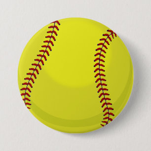 Chapa Redonda De 7 Cm Fan del softball