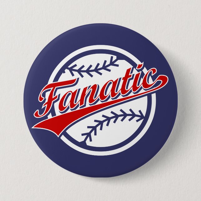 Chapa Redonda De 7 Cm Fanático de béisbol (Anverso)