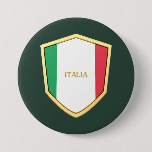 Chapa Redonda De 7 Cm Fanático del Escudo de Italia