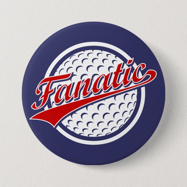 Chapa Redonda De 7 Cm Fanático del golf (Anverso)