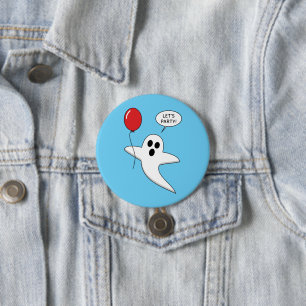 Chapa Redonda De 7 Cm Fantasma Personalizado con globo rojo