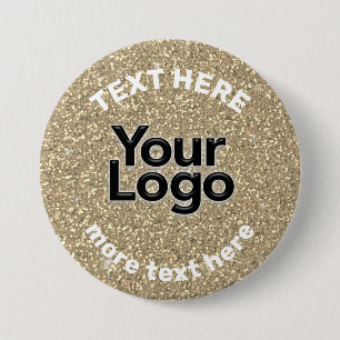 Chapa Redonda De 7 Cm Faux 14K Oro Brillo Logotipo Empresarial Promocion