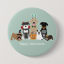 Chapa Redonda De 7 Cm Felices disfraces Mascotas de Halloween
