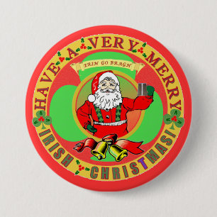Chapa Redonda De 7 Cm Felices Navidad irlandeses Bufton