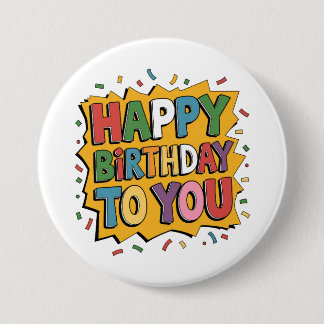 Chapa Redonda De 7 Cm Felicidades Comic Burst