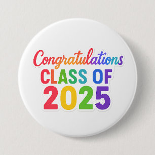 Chapa Redonda De 7 Cm Felicitaciones Clase de 2025