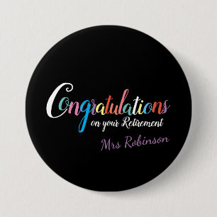 Chapa Redonda De 7 Cm Felicitaciones por jubilación de profesores