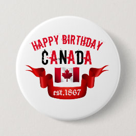 Chapa Redonda De 7 Cm Feliz cumpleaños Canadá est. 1867 -