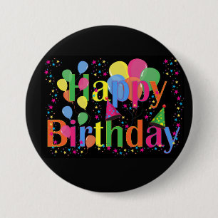 Chapa Redonda De 7 Cm Feliz Cumpleaños, celebración festiva de cumpleaño
