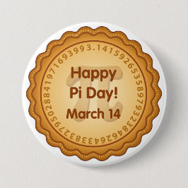Chapa Redonda De 7 Cm Feliz Día Del Pi, 14 De Marzo