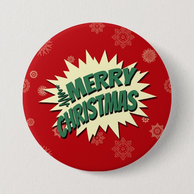 Chapa Redonda De 7 Cm Feliz Navidad (Anverso)