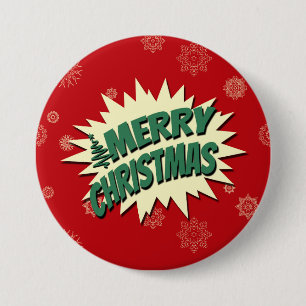 Chapa Redonda De 7 Cm Feliz Navidad