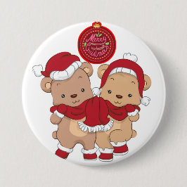 Chapa Redonda De 7 Cm Feliz Navidad**