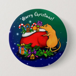 Chapa Redonda De 7 Cm Feliz Navidad con el príncipe rata