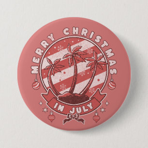 Chapa Redonda De 7 Cm Feliz Navidad en julio