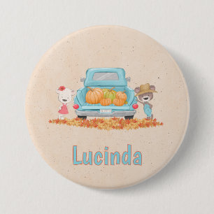 Chapa Redonda De 7 Cm Feliz otoño a todos los Personalizados de otoño co
