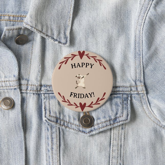 Chapa Redonda De 7 Cm ¡Feliz viernes con siamés! (In situ)