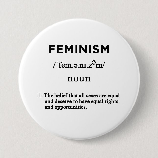 Chapa Redonda De 7 Cm feminism definition white circle (Anverso)
