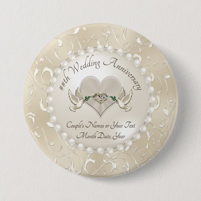 Chapa Redonda De 7 Cm Fiesta de aniversario personalizado favorece a los (Anverso)