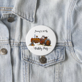 Chapa Redonda De 7 Cm Fiesta de cumpleaños de niños con diseño de tracto