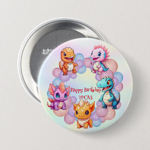 Chapa Redonda De 7 Cm Fiesta de cumpleaños de niños de la Escuela de Glo