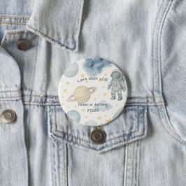 Chapa Redonda De 7 Cm Fiesta de cumpleaños del espacio cósmico | Cohetes