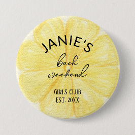 Chapa Redonda De 7 Cm Fiesta de Despedida de Soltera del Limón de Almafi