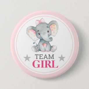 Chapa Redonda De 7 Cm Fiesta de Revelación de Bebé Team Girl Sprinkle