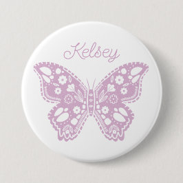 Chapa Redonda De 7 Cm Fiesta por el cumpleaños de la mariposa retro