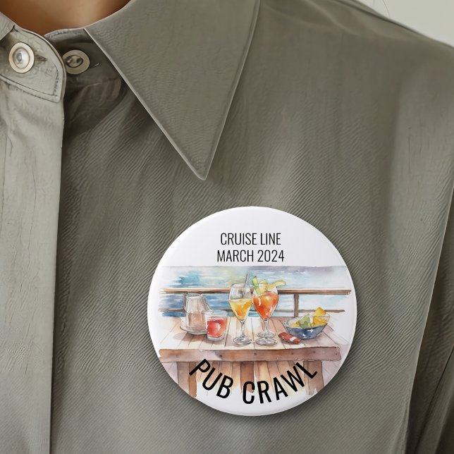 Chapa Redonda De 7 Cm Fiesta Pub Crawl Línea de Cruceros Cócteles (Subido por el creador)