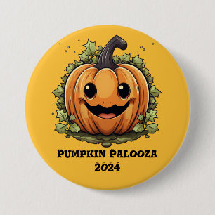Chapa Redonda De 7 Cm Fiesta Pumpkin Palooza