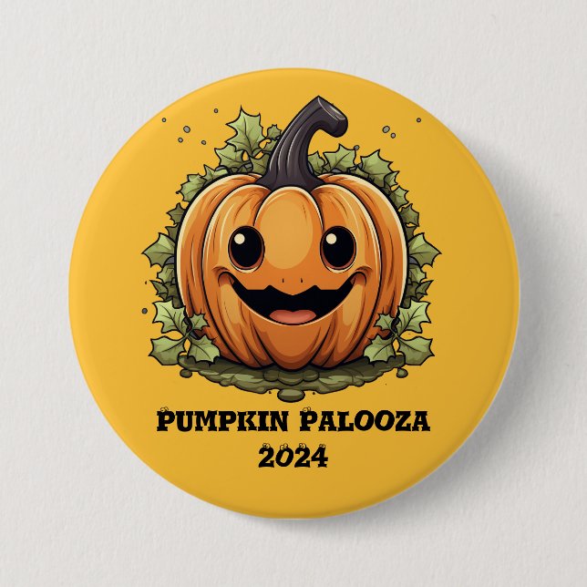 Chapa Redonda De 7 Cm Fiesta Pumpkin Palooza (Anverso)