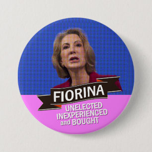 Chapa Redonda De 7 Cm Fiorina anti-Carly para el presidente