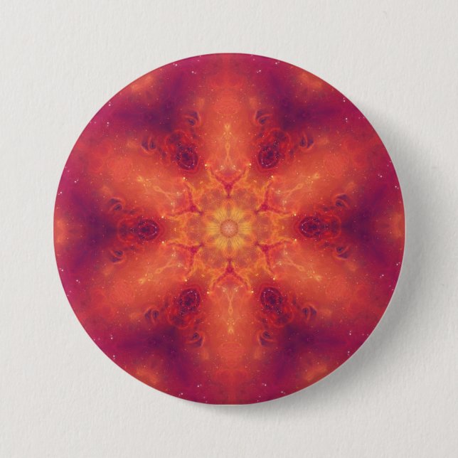 Chapa Redonda De 7 Cm Flaming Fiery Phoenix Burning Snowflake (Anverso)