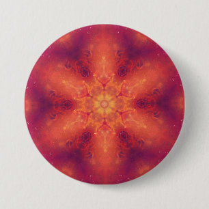 Chapa Redonda De 7 Cm Flaming Fiery Phoenix Burning Snowflake