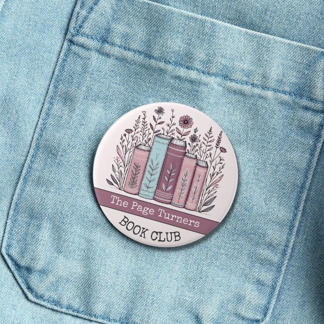 Chapa Redonda De 7 Cm Floral personalizada de Book Club (Subido por el creador)