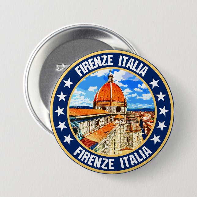 Chapa Redonda De 7 Cm Florencia (Anverso y reverso)
