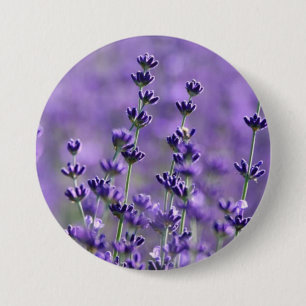 Chapa Redonda De 7 Cm Flores de lavanda púrpura