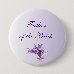 Chapa Redonda De 7 Cm Flores de Lilac floral Boda padre de Novia Pin
