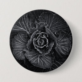 Chapa Redonda De 7 Cm Flores De Patio Trasero En Blanco Y Negro No 108