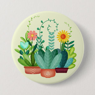 Chapa Redonda De 7 Cm Flores Felices