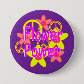 Chapa Redonda De 7 Cm Flower power