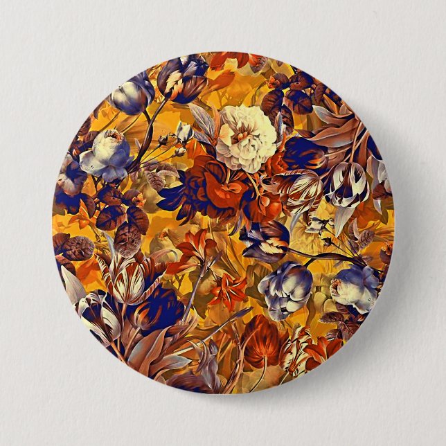 Chapa Redonda De 7 Cm Flower power (Anverso)