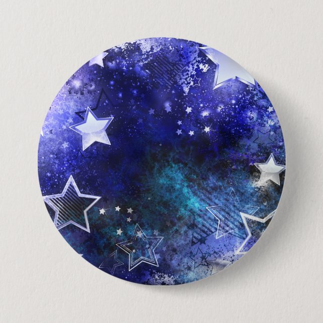 Chapa Redonda De 7 Cm Fondo espacial con estrellas (Anverso)