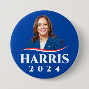 Chapa Redonda De 7 Cm Foto de Kamala Harris 2024