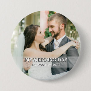 Chapa Redonda De 7 Cm Foto de WEDDING personalizada