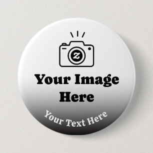 Chapa Redonda De 7 Cm Foto favorita personalizada con texto