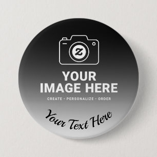 Chapa Redonda De 7 Cm Foto Más Mensaje Personalizado